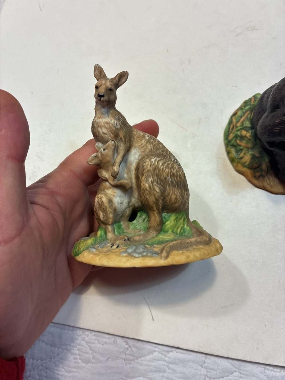 Lot of 3 Franklin Mint 1989 Endangered Mother & Baby Animals Figurine Set (Tasma